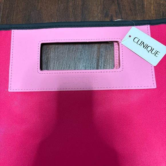 Clinique Pink Glossy Tote Bag with Cut-Out Handles - Picture 2 of 2